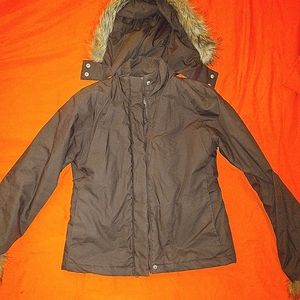 Old Navy Women's Brown Faux Fur Hooded Jacket